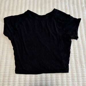 Black Velvet Short Sleeve Top